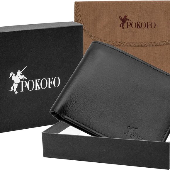 Men's RFID Blocking Wallet - Genuine Leather Bifold with Coin Zipper & IDs - Picture 6 of 6